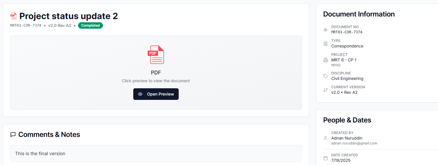 Project Dashboard
